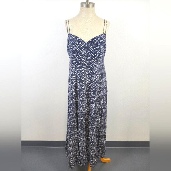 La Ligne Luca Women's 100% Silk Chiffon Midi Dress Poka Dot, size XLarge - Picture 3 of 8